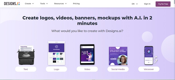 Design.ai Website AI Untuk Membuat Video Hanya dari Teks
